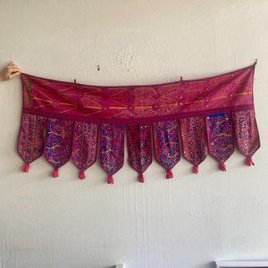 53 Inch Vintage Indian Embroidered Toran with Mirror-Work